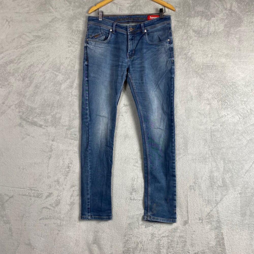 Supreme Slim Fit Blue‎ Jeans Medium Wash RT6759 Size 34 Streetwear